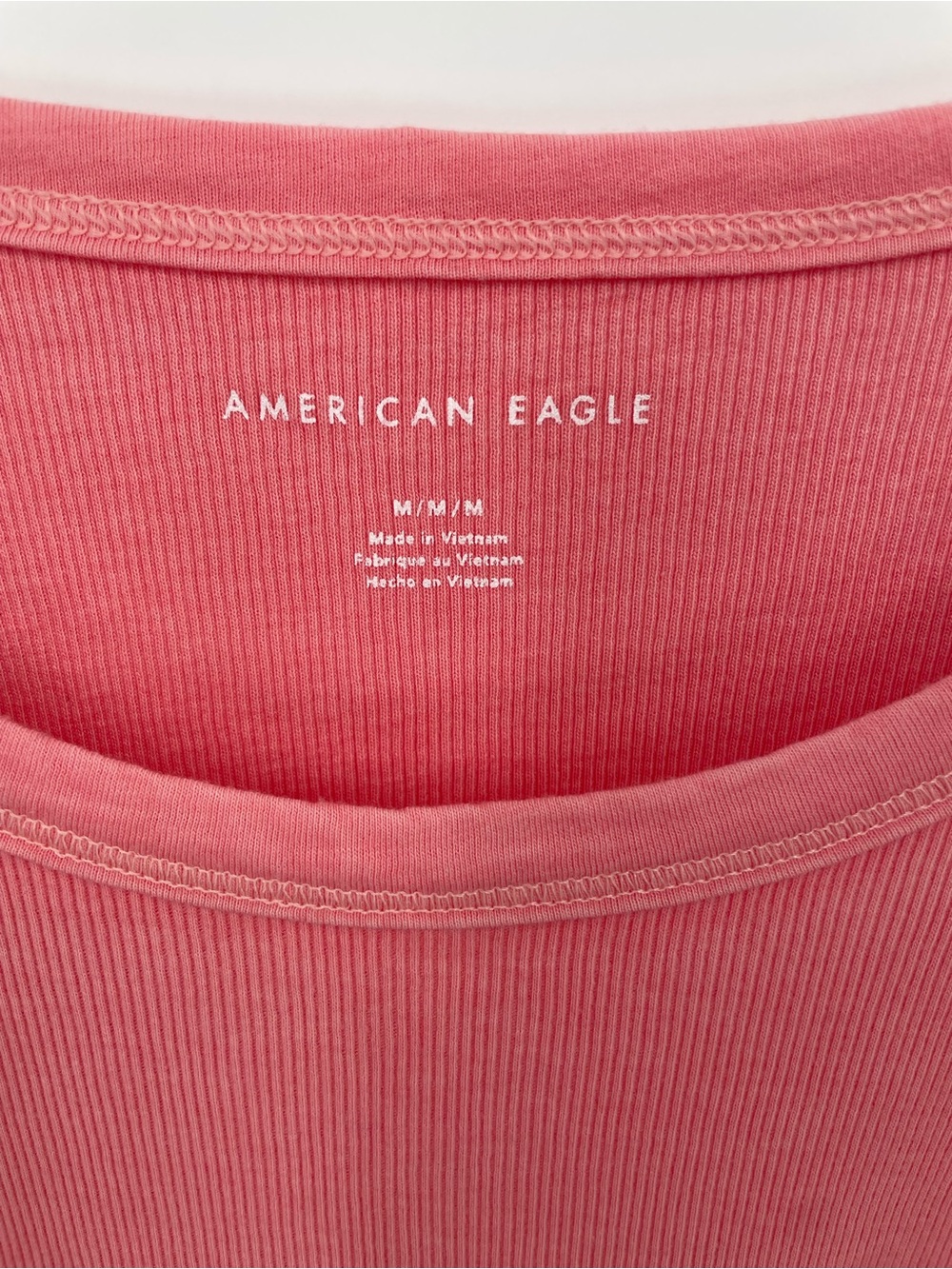 American Eagle Pink Ribbed Racerback Tank Top - Picture 3 of 3